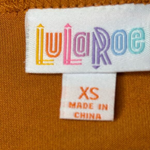 NEW LuLaRoe Dress Women XS Runs Large "Maurine" Orange Amber Autumn Halloween - Picture 3 of 8